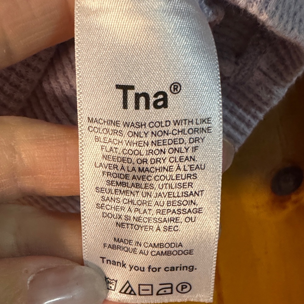 TNA Aritzia Lavendar Waffle Knit Crop Top - Picture 6 of 8
